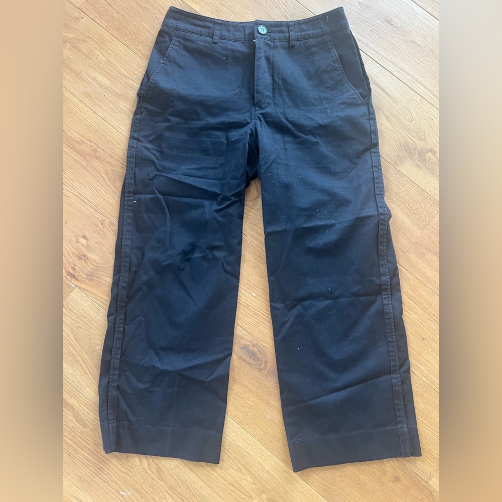 ACNE black high waisted wide-legged cropped tailored trouser pants